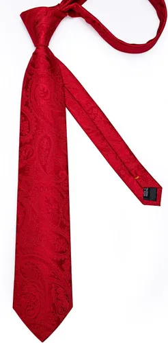Miniatura 4 de DiBanGu Conjunto de corbata de cachemira para hombre, corbata jacquard tejida de seda y gemelos cuadrados de bolsillo, conjunto de regalo, formal