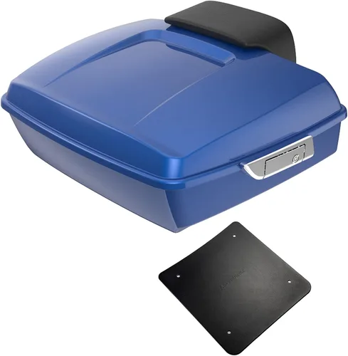 Miniatura 10 de Moto Onfire cajuela para equipaje Tour-Pak para moto con respaldo para Harley Davidson 14 Later Touring Street Glide FLH FLHX FLHR., Azul