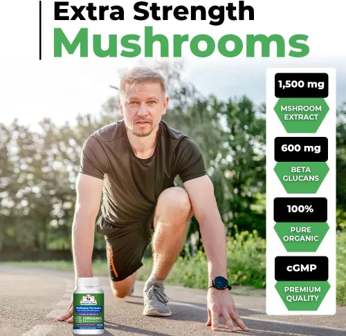 Miniatura 4 de Cancer Sciences Cápsulas de suplemento de hongos orgánicos – 1,500 mg Complejo de hongos de bienestar sin OMG 40% beta-glucanos – Cola de pavo