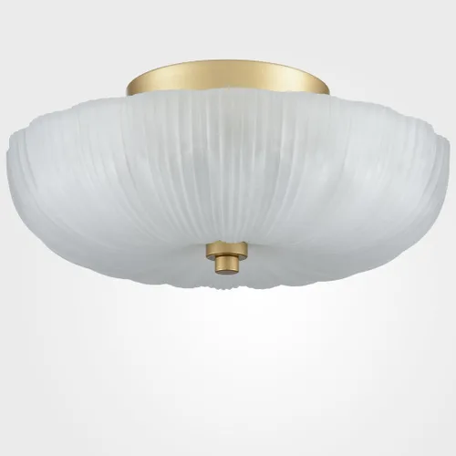 Miniatura 8 de DIRYZON Lámpara de techo semiempotrada de 12 pulgadas, luces de techo modernas, lámpara de techo de latón de 3 luces con vidrio esmerilado