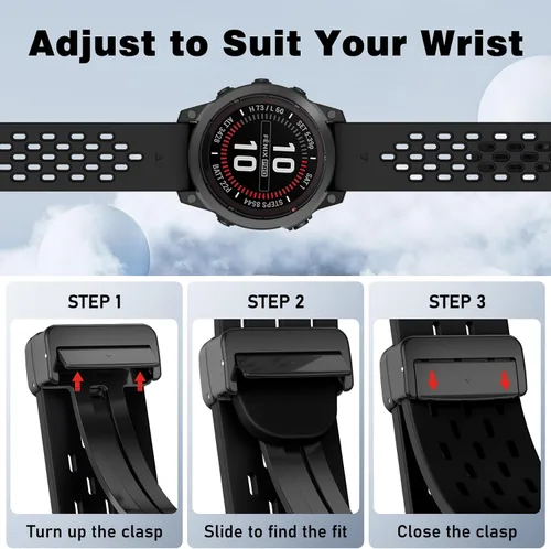 Miniatura 4 de ISABAKE Air-holes - Correa de silicona de ajuste rápido de 0.116 pulgadas para Garmin Fenix 7X/Fenix 6X/Fenix 6X Pro/Fenix 5X/Fenix 5X Plus/Fenix 3