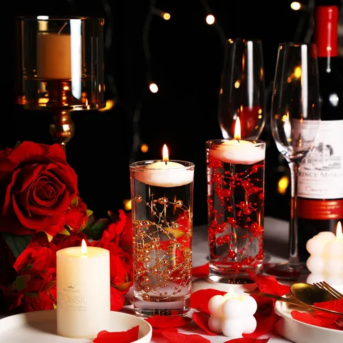 Miniatura 3 de Hicarer Cadena de perlas de 157 pies con 24 cuerdas para velas flotantes, perlas de imitación como relleno de jarrón, ideal para bodas, fiestas