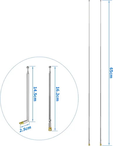 Miniatura 7 de Bingfu Antena telescópica de 25.6 in AM FM de 25.6 in, repuesto de antena de radio portátil (paquete de 2) compatible con radio portátil