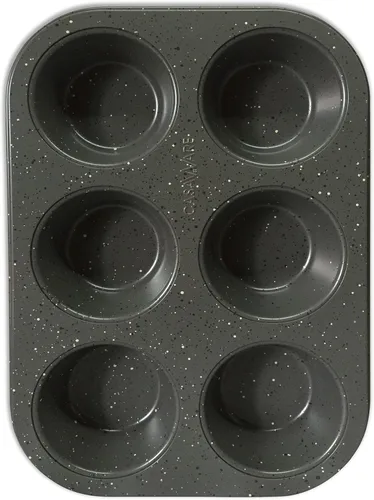 Miniatura 2 de casaWare Horno tostador de 6 tazas para muffins antiadherente recubierto de cerámica (granito plateado)