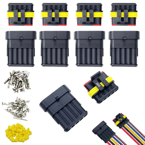 Miniatura 7 de 20 kits de conectores de 2 pines Conectores eléctricos automotrices 2 conectores de cable, conector impermeable, desconexión rápida y conexión 22-16
