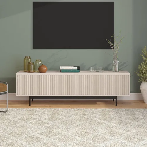 Miniatura 2 de Henn&Hart Whitman, soporte rectangular para TV de 70 pulgadas, color blanco aliso