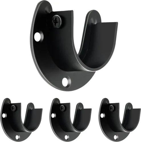 Soportes de barra de armario, soporte de extremo de barra de armario resistente de 1 1/4 pulgadas, acero inoxidable, soportes de metal en forma de U