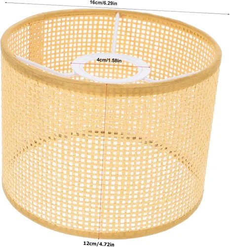 Miniatura 2 de Yardwe Pantalla de lámpara colgante tejida de ratán bohemio cubierta de lámpara colgante cubierta de luces de techo de granja cubierta de lámpara