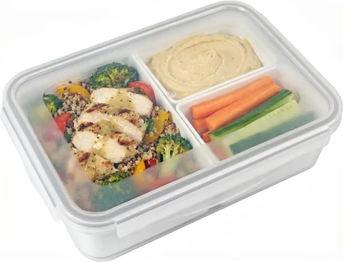 Miniatura 18 de carrotez Recipientes de almacenamiento de alimentos con 2 compartimentos removibles, recipientes para bocadillos con tapas herméticas, control