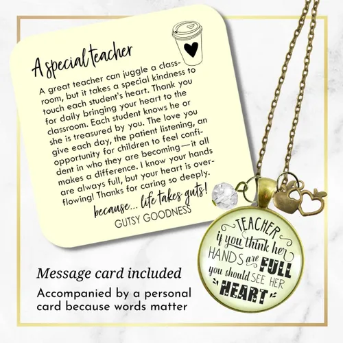 Miniatura 2 de Gutsy Goodness Collares para profesores, estilo bohemio, chic, regalo de agradecimiento de parte de los estudiantes, cadena de 24 o 36 pulgadas