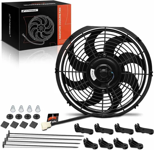 Miniatura 12 de A-Premium 6.5'' 16,5 cm Ventilador delgado universal de enfriamiento de radiador eléctrico de tracción, 12V 80W con kit de montaje
