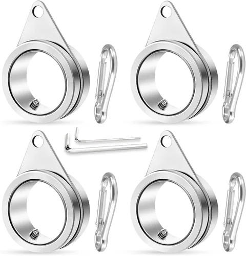 Miniatura 2 de Anillos giratorios de asta de bandera de 1 pulgada, clips giratorios de aleación de aluminio anti-envoltura de 360°, anillos giratorios de montaje