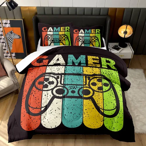 Miniatura 11 de AILONEN Juego de edredón de videojuegos para adolescentes y niños, juego de ropa de cama de videojuegos, edredón de videojuegos, juego de cama
