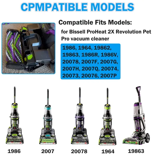 Miniatura 5 de Paquete de 3 correas de vacío de repuesto para limpiador Bissell ProHeat 2X Revolution Pet Pro, correas para aspiradora reemplazan el número