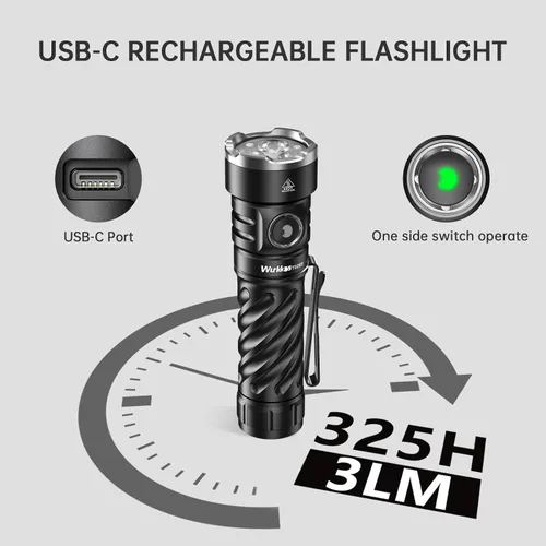 Miniatura 6 de Wurkkos TS26S linterna recargable, linterna LED de 3100 lúmenes de alto rendimiento 95CRI, tapa trasera magnética, 191 metros 5000K Boost