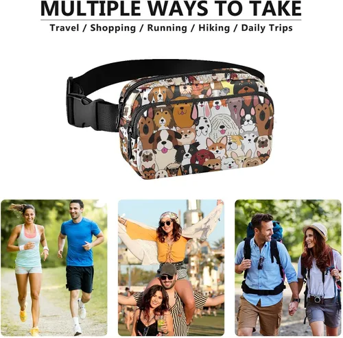 Miniatura 6 de Riñonera de moda para mujer, riñonera impermeable, ajustable, correa casual, viajes, senderismo, ciclismo, correr, O4, Casual