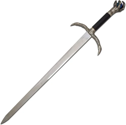 Miniatura 3 de Medieval Warrior Espada vikinga de fantasía hecha a mano personalizada viene con funda de cuero negro