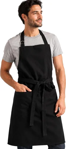 Miniatura 20 de Delantal de cocina 100% algodón con 2 bolsillos, delantal de chef ajustable para cocinar, hornear barbacoa, delantal unisex