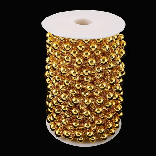 Miniatura 9 de Jerler Guirnalda de perlas artificiales, cadena de perlas artificiales, ideal para manualidades, Navidad, boda, ramo y decoración de fiestas (blanco)