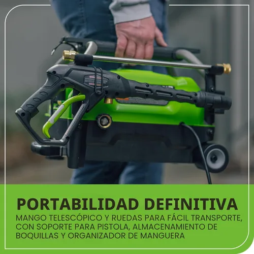 Miniatura 9 de Greenworks 2100 PSI (certificado SGS) 1.2 GPM 13Amp Lavadora eléctrica compacta a presión con mango telescópico para autos, calzadas, patios