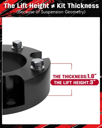 Miniatura 4 de Richeer Kit de nivelación de 5,08 cm Compatible con Tundra 1999-2006, Kit de nivelación y elevación Compatible con Tundra 1999-2006 Espaciadores