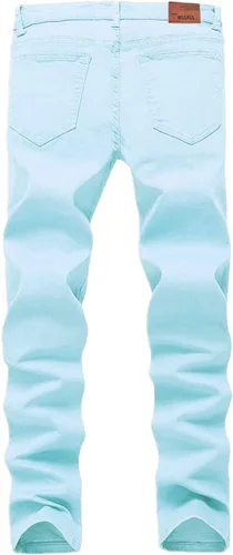 Miniatura 2 de WULFUL Pantalones de mezclilla ajustados ajustados y cómodos para hombre