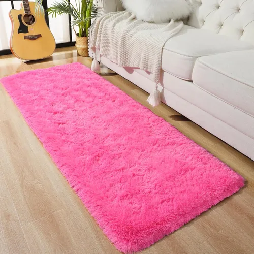 Miniatura 5 de Foxmas Alfombra Runner Suave para Dormitorio y Sala de Estar, 2x6 Pies Alfombras de Área Esponjosas Shag Alfombra de Cabecera para Habitación