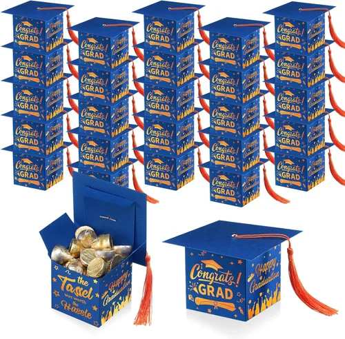 Miniatura 11 de TaoBary 30 cajas de dulces de graduación 2026, decoraciones de graduación, regalos de fiesta, caja de gorra de graduación con borla para suministros