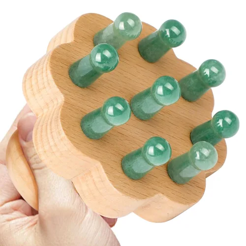 ideayard Masajeador de cuero cabelludo, peine de masaje de cuero cabelludo, peine de madera de jade para relajación de estrés de cabeza, herramienta