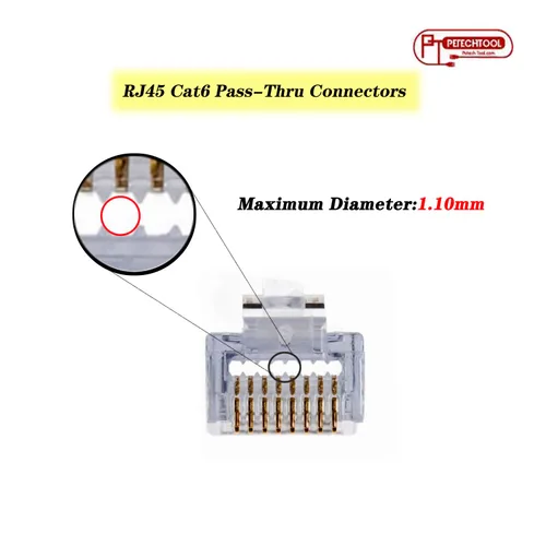 Miniatura 2 de Conectores de paso RJ45 Cat5 Cat6 8P8C Ehternet Enchufe de extremo modular (50 piezas)