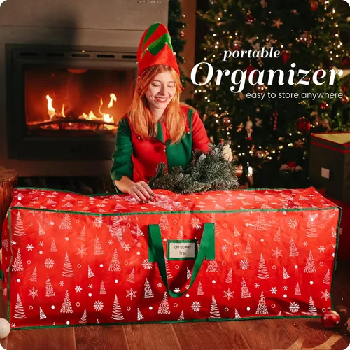 Miniatura 6 de Handy Laundry - Bolsa de almacenamiento para árbol de Navidad: para árbol artificial de 7.5 pies, impermeable, duradero, con cierre, asas