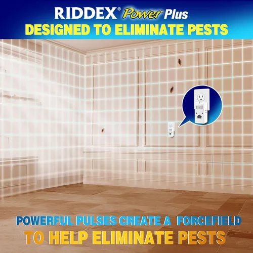 Miniatura 6 de RIDDEX Power Plus Repelente de Insectos Enchufe, Disuasor de Ratones - Control de Plagas para la Defensa Contra Ratas, Ratones, Cucarachas, Bichos