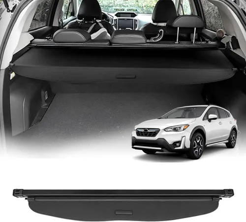 Powerty Cubierta de carga retráctil para Subaru Crosstrek/Impreza 2018-2023 - Cubierta de lona con textura para maletero, pantalla de privacidad,