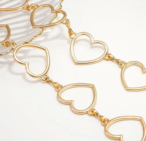Miniatura 4 de Cadena de cintura de metal para mujer, colgante de corazones de amor ajustable