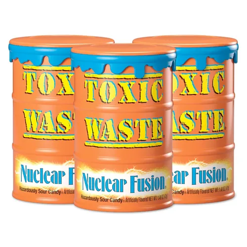 TOXIC WASTE - Caramelo agrio peligroso de fusión nuclear - Sabores de frambuesa-limón, piña-maracuyá, uva-fresa, plátano-arándano y naranja-manzana
