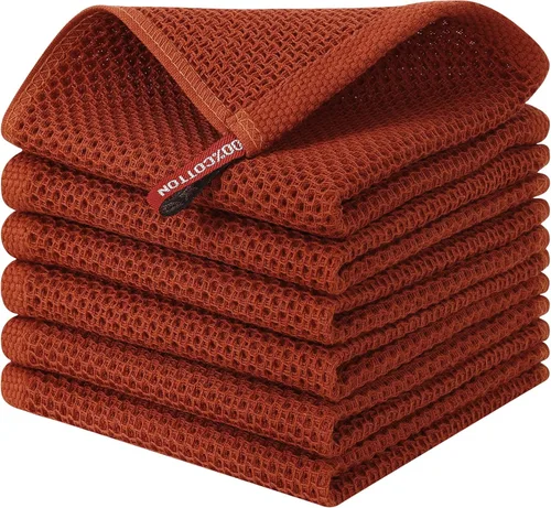 Miniatura 149 de Kitinjoy - Paños de cocina de 100 % algodón, tela de tejido gofrado, paño de limpieza ultrasuave, absorbente y de secado rápido. Gris Oscuro
