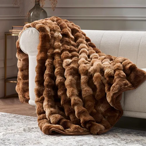 Miniatura 14 de EverGrace - Manta ultra suave de lujo, esponjosa, de pelo de conejo sintético, cálida y gruesa, para cama, reversible, para sofá, silla, color gris