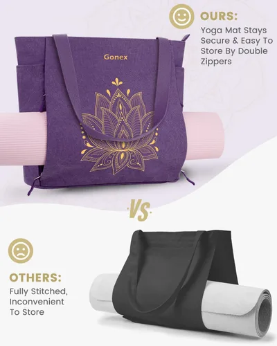Miniatura 2 de Gonex Bolsa para Esterilla de Yoga, Bolsa Grande con Múltiples Bolsillos para Mujeres y Hombres, Portador de Esterilla de Lona, Cremallera Completa