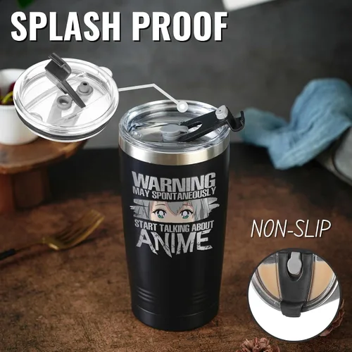 Miniatura 5 de Onebttl Regalos de anime para hombres, mujeres, niños - Vasos de acero inoxidable aislados al vacío de doble pared de 20 oz/590 ml - Regalos