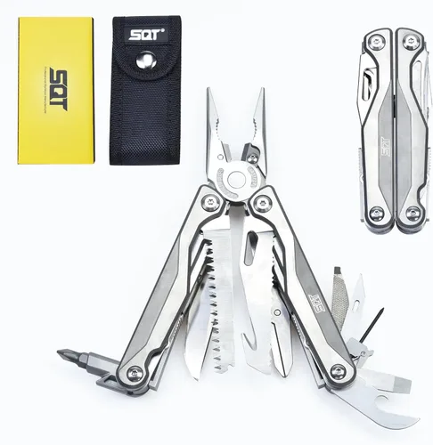 Miniatura 9 de SQT2045 Multiherramienta 20-en-1, Plegable y con Bloqueo Automático, Herramienta Profesional para DIY, Reparaciones del Hogar y Camping al Aire