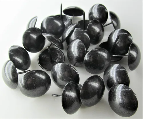 Miniatura 2 de Tachuelas de Tapicería Premium, Clavos de Cabeza de 1 pulgada de Diámetro, Adorno Decorativo Grande para Muebles (25, Perla Negra)
