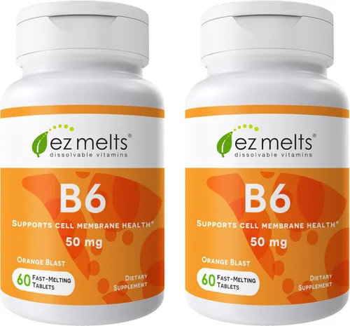 Miniatura 10 de EZ Melts Vitamina B6 - Suplemento para la salud del cerebro y el corazón - Apoyo al metabolismo energético - Sin sabores artificiales - Sin OMG