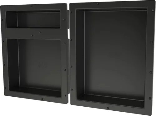 Redi Niche - Estante de ducha empotrado triple nicho negro, tres estantes interiores, 32 pulgadas de ancho x 20 pulgadas de alto x 4 pulgadas de