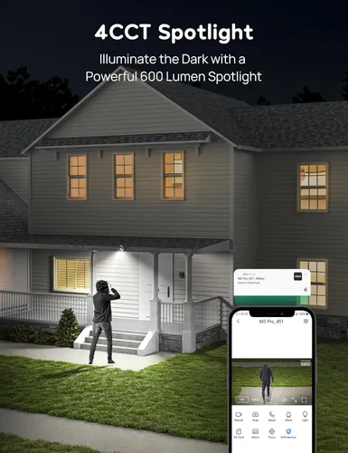 Miniatura 5 de winees Cámaras de seguridad para exteriores, cámaras Wi-Fi 2K con cable para seguridad en el hogar, cámara interior 2.4G, detección de IA