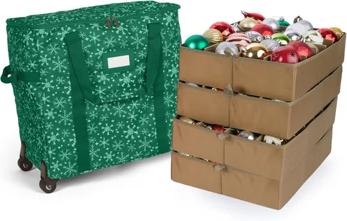 Miniatura 65 de Covermates Keepsakes Bolsa de almacenamiento ajustable para adornos, poliéster resistente, separadores acolchados y bandejas FlexGrid, organizador