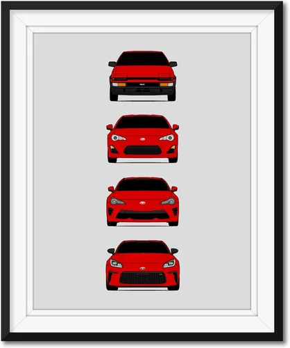 Miniatura 11 de Custom Car Posters Póster hecho a mano compatible con Toyota (Scion) FR-S 86 generaciones e impresión de Toyota 86 Trueno FR-S GR86 AE86 Scion