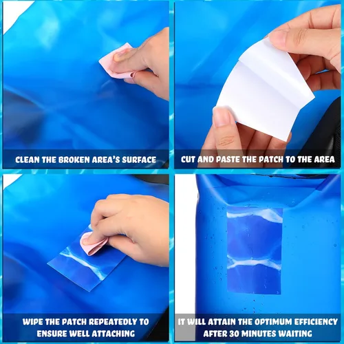 Miniatura 4 de Nuanchu Parche de vinilo de 12 x 40 pulgadas, parche de reparación de PVC autoadhesivo impermeable para piscinas sobre el suelo, natación, casa