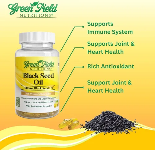 Miniatura 2 de Greenfield Nutritions - Aceite de semilla negra halal (Nigella Sativa), apoya el sistema inmunológico, el sistema digestivo y la salud