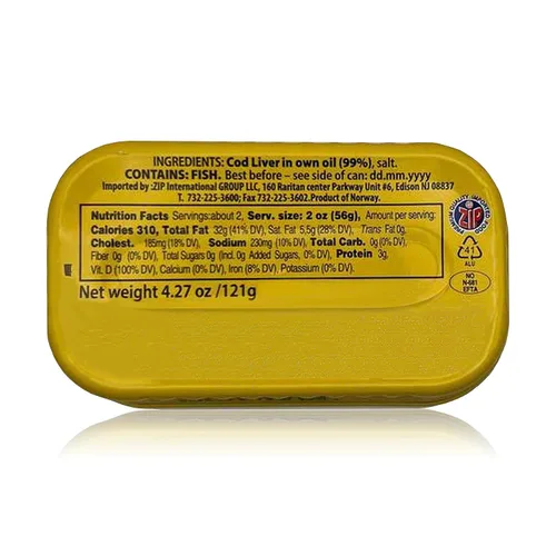 Miniatura 2 de Riga Gold Hígado de bacalao en aceite propio 4.27 oz/ 121g de Islandia (paquete 6)