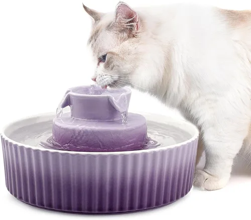 Miniatura 5 de Wave and Cup Cake - Filtro de fuente de porcelana para gatos, 8 filtros de carbono, 2 filtros de espuma, fuente de cerámica, dispensador de agua
